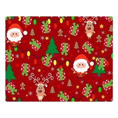 Santa And Rudolph Pattern Double Sided Flano Blanket (large)  by Valentinaart