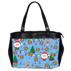 Santa And Rudolph Pattern Office Handbags (2 Sides)  by Valentinaart