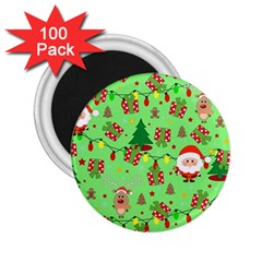 Santa And Rudolph Pattern 2 25  Magnets (100 Pack)  by Valentinaart