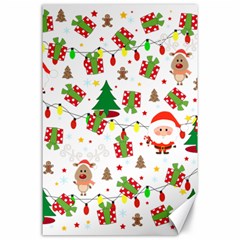 Santa And Rudolph Pattern Canvas 24  X 36  by Valentinaart