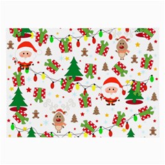 Santa And Rudolph Pattern Large Glasses Cloth by Valentinaart