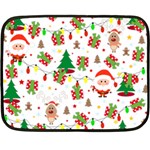 Santa and Rudolph pattern Fleece Blanket (Mini) 35 x27  Blanket