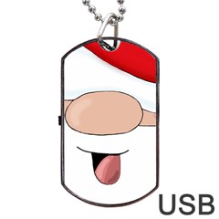 Santa  Dog Tag Usb Flash (one Side) by Valentinaart