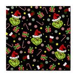 Grinch pattern Tile Coasters Front