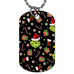 Grinch Pattern Dog Tag (one Side) by Valentinaart