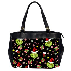 Grinch Pattern Office Handbags (2 Sides)  by Valentinaart