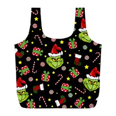Grinch Pattern Full Print Recycle Bags (l)  by Valentinaart