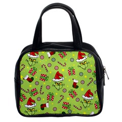 Grinch Pattern Classic Handbags (2 Sides) by Valentinaart