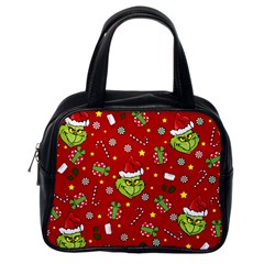 Grinch Pattern Classic Handbags (one Side) by Valentinaart