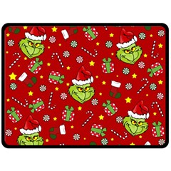 Grinch Pattern Double Sided Fleece Blanket (large)  by Valentinaart