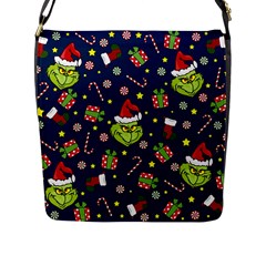 Grinch Pattern Flap Messenger Bag (l)  by Valentinaart