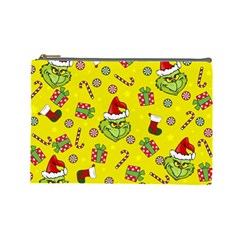 Grinch Pattern Cosmetic Bag (large)  by Valentinaart