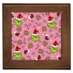 Grinch Pattern Framed Tiles by Valentinaart