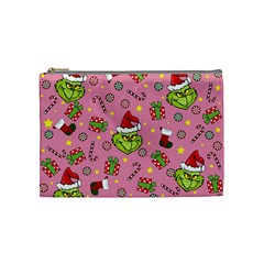 Grinch Pattern Cosmetic Bag (medium)  by Valentinaart