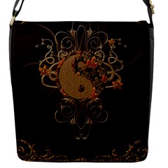 The Sign Ying And Yang With Floral Elements Flap Messenger Bag (s)