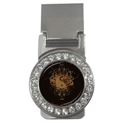 The Sign Ying And Yang With Floral Elements Money Clips (cz)  by FantasyWorld7