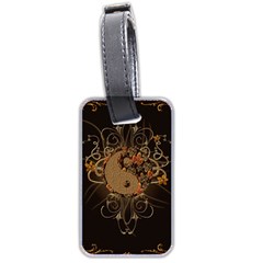 The Sign Ying And Yang With Floral Elements Luggage Tags (two Sides) by FantasyWorld7
