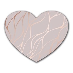 Rose Gold, Wave,beautiful,feminine,chic,elegant,metallic,modren,wedding,pink,trendy Heart Mousepads