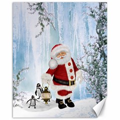 Santa Claus With Funny Penguin Canvas 16  X 20   by FantasyWorld7