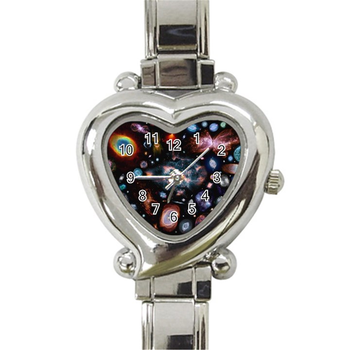 Galaxy Nebula Heart Italian Charm Watch