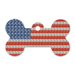 Geometricus Usa Flag Dog Tag Bone (two Sides) by Celenk