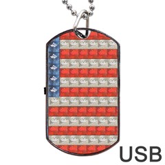 Geometricus Usa Flag Dog Tag Usb Flash (two Sides) by Celenk