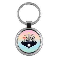 Future City Key Chains (round)  by Celenk