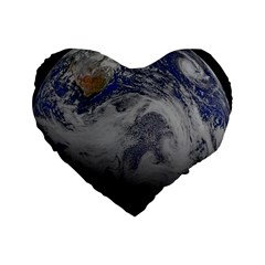A Sky View Of Earth Standard 16  Premium Heart Shape Cushions by Celenk