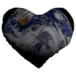 A Sky View Of Earth Large 19  Premium Flano Heart Shape Cushions Front