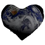 A Sky View Of Earth Large 19  Premium Flano Heart Shape Cushions Back