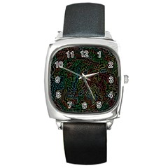 Zigs And Zags Square Metal Watch by Celenk