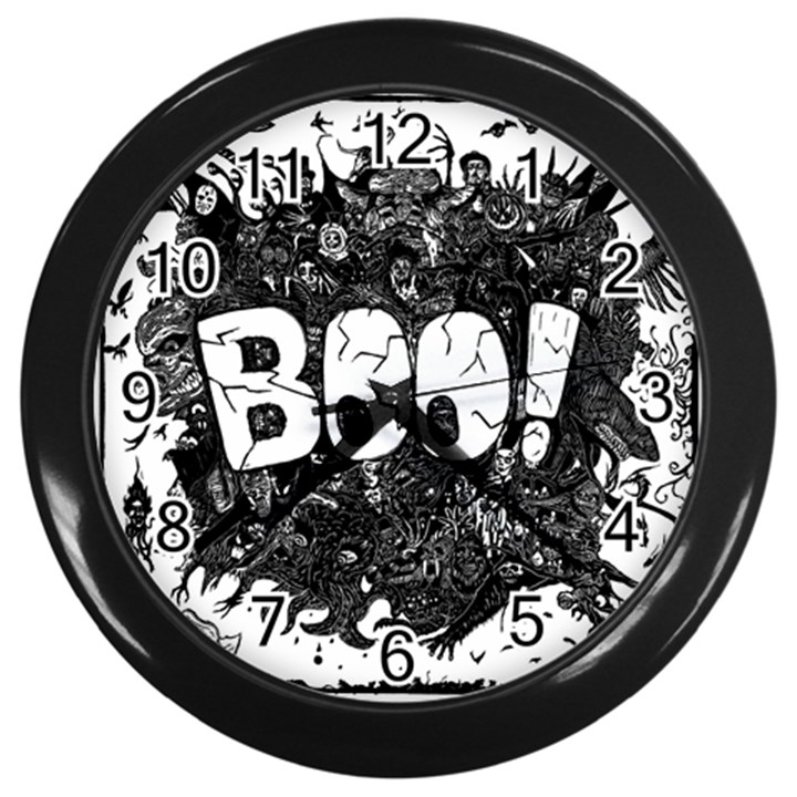 Monster Art Boo! Boo2 Wall Clocks (Black)
