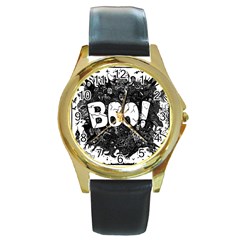 Monster Art Boo! Boo2 Round Gold Metal Watch by Celenk