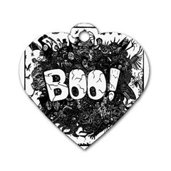 Monster Art Boo! Boo2 Dog Tag Heart (one Side) by Celenk