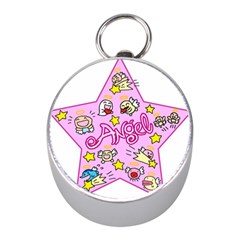 Pink Angel Star Mini Silver Compasses by Celenk