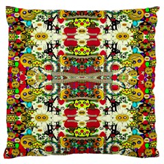 Chicken Monkeys Smile In The Floral Nature Looking Hot Large Cushion Case (one Side) by pepitasart