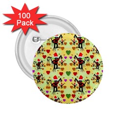 Santa With Friends And Season Love 2 25  Buttons (100 Pack)  by pepitasart