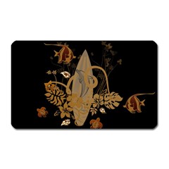 Hawaiian, Tropical Design With Surfboard Magnet (rectangular) by FantasyWorld7