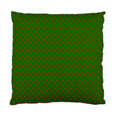 Red Stars On Christmas Green Background Standard Cushion Case (two Sides) by PodArtist