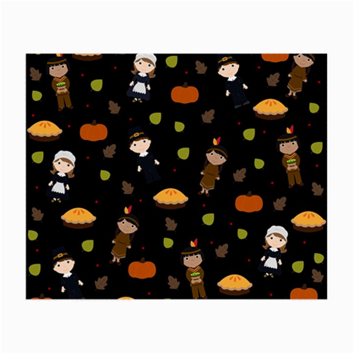 Pilgrims and Indians pattern - Thanksgiving Small Glasses Cloth