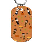 Pilgrims and Indians pattern - Thanksgiving Dog Tag (Two Sides) Back
