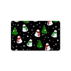 Snowman Pattern Magnet (name Card) by Valentinaart