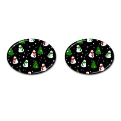 Snowman Pattern Cufflinks (oval) by Valentinaart