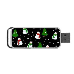 Snowman Pattern Portable Usb Flash (two Sides) by Valentinaart