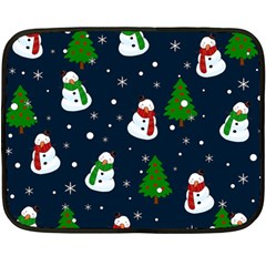 Snowman Pattern Double Sided Fleece Blanket (mini)  by Valentinaart