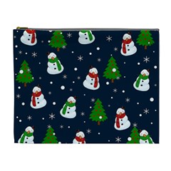 Snowman Pattern Cosmetic Bag (xl) by Valentinaart