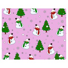 Snowman Pattern Double Sided Flano Blanket (medium)  by Valentinaart