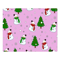 Snowman Pattern Double Sided Flano Blanket (large)  by Valentinaart