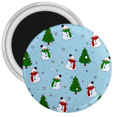 Snowman Pattern 3  Magnets by Valentinaart