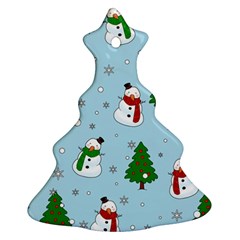 Snowman Pattern Christmas Tree Ornament (two Sides) by Valentinaart